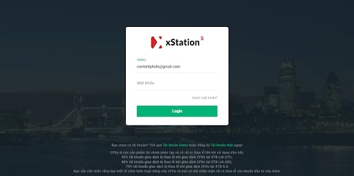 Vào xStation 5 để đăng ký tài khoản và thực hiện đăng nhập với tài khoản vừa tạo